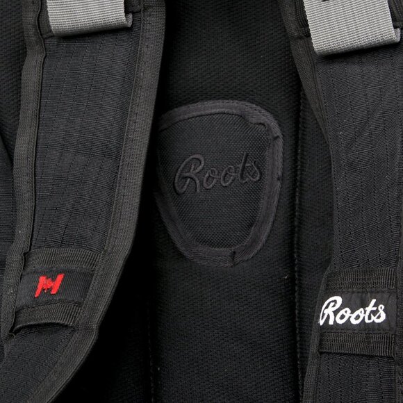 ROOTS Backpack Knapsack Bag Black Grey School Travel Hiking Outdoors Summer - Picture 7 of 13